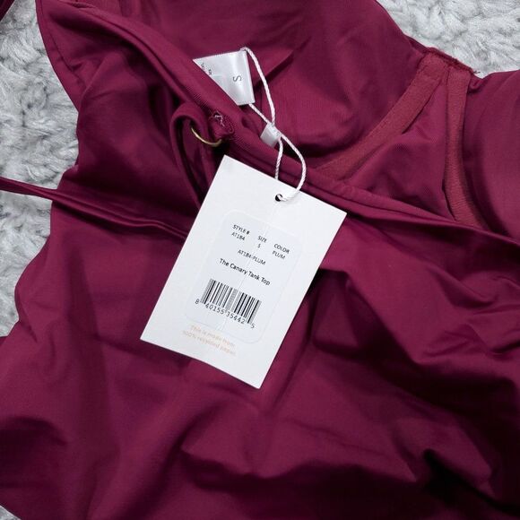 Andie Swim Canary Tank Top Tankini Swimsuit Plum Purple Size Small Underwire - Picture 6 of 8